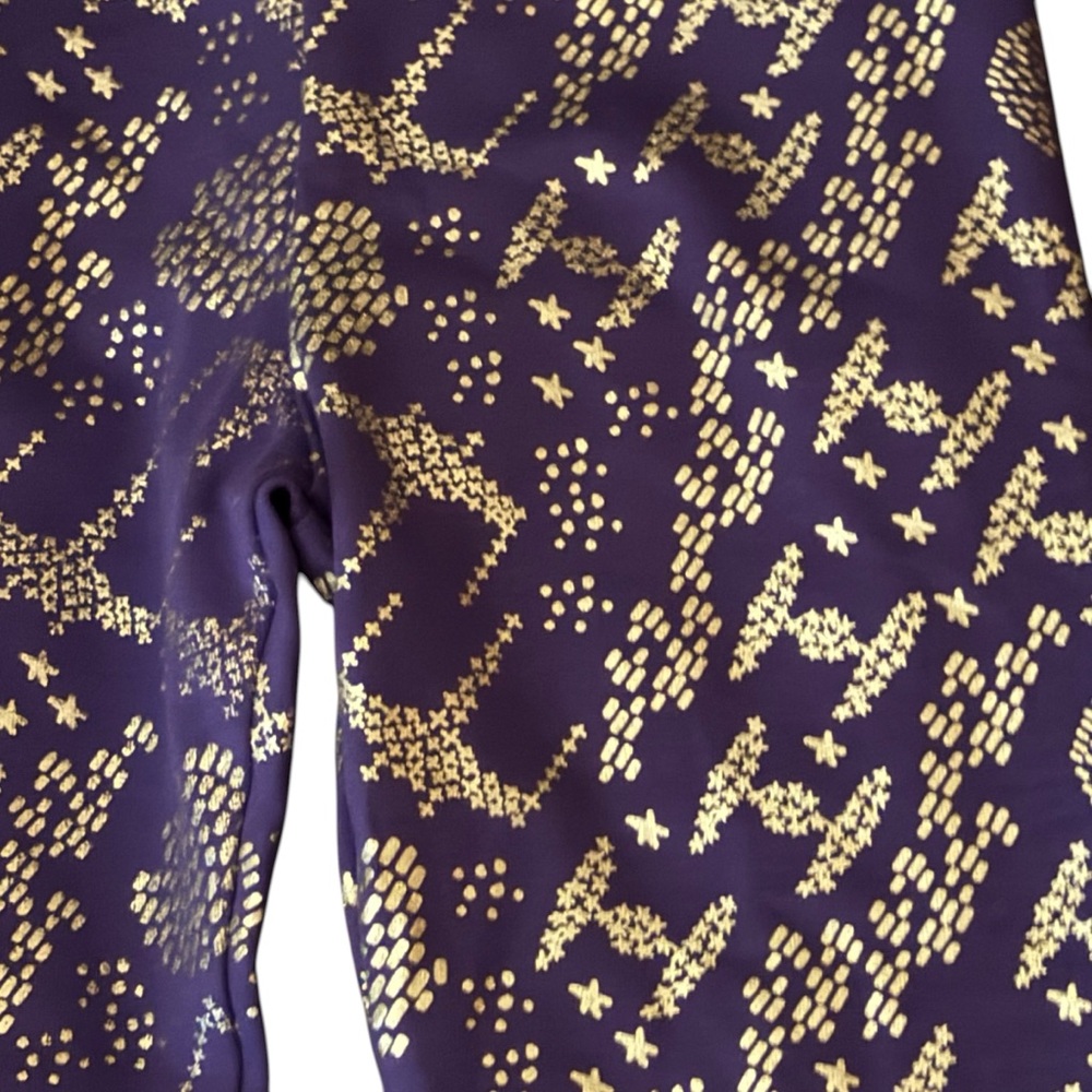 Star Wars Death Star Tie Fighters Purple Silver Leggings 3T - Picture 3 of 4